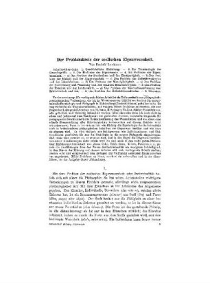 Der Problemkreis der seelischen Eigenwesenheit
