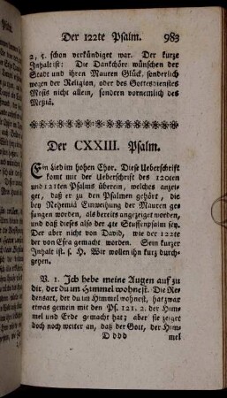 Der CXXIII. Psalm.