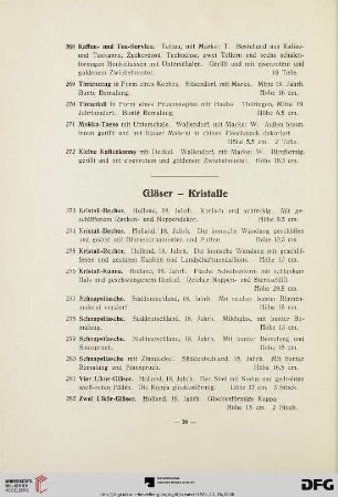Gläser – Kristalle (Nr. 273-287)