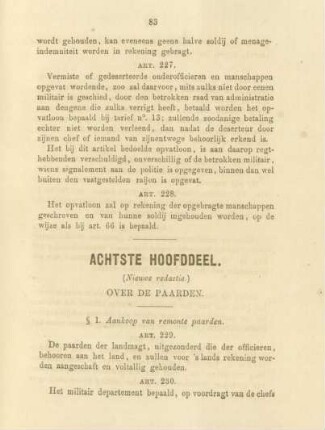 Achtste hoofddeel (Nieuwe redactie.). Over de paarden