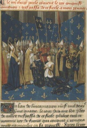 Grandes Chroniques de France — Krönung Ludwigs VIII. und Blanca von Kastilien, Folio 247 verso