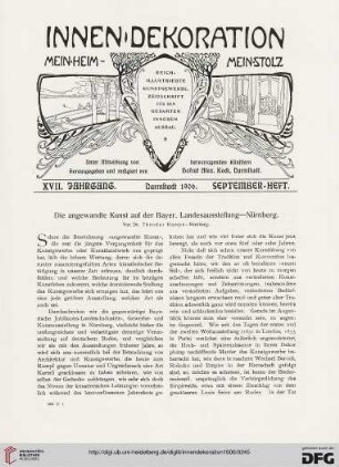 17: Die angewandte Kunst auf der Bayer. Landesausstellung, Nürnberg