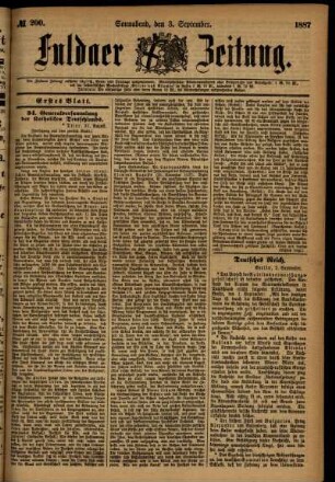 Ausgabe vom Samstag, den 03. September 1887.