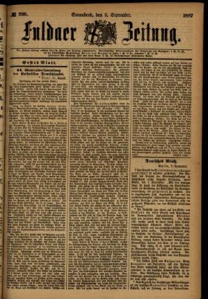 Ausgabe vom Samstag, den 03. September 1887.