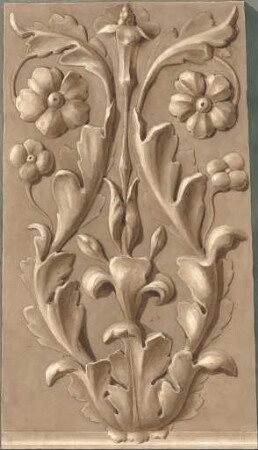 Zocher, Ernst; Studienzeichnungen nach Gipsen - florales Ornament (Ansicht)