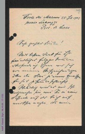 Brief von Isolde Kurz an Helene Lange