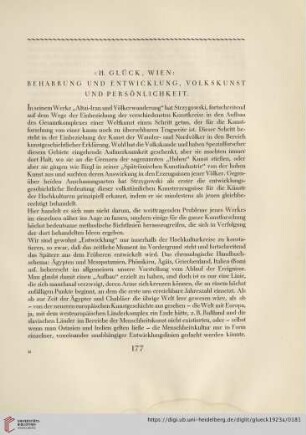 Beharrung und Entwicklung, Volkskunst und Persönlichkeit