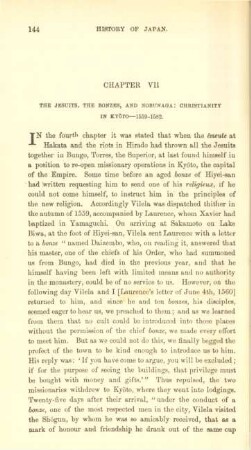Chapter VII. The Jesuits, the Bonzes, and Nobunaga : Christianity in Kyoto - 1559-1582