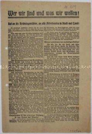 Aufruf der USPD zum Beitritt und zur Reichstagswahl 1920