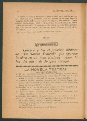 La novela teatral - Números publicados