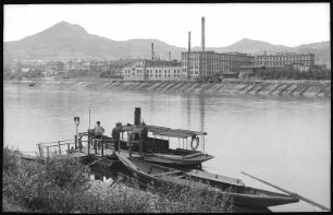 Rosawitz b. Bodenbach. Bergmann-Elektrizitätswerke über die Elbe mit Fähre