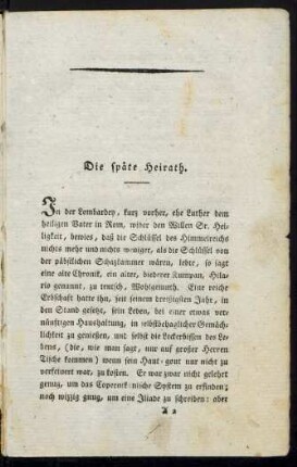 Die späte Heirath.