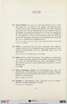 Glas (Nr. 238-252)