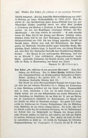 300-301 [Rezension] Maichle, Albert, Das Dekret "De editione et usu sacrorum librorum"