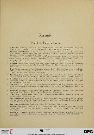 Keramik (Nr. 1-180)