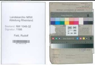 Entnazifizierung Rudolf Feld , geb. 08.01.1904 (Beamter)