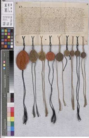 Leeheim: Ordinatio inter Syboldum Abbatem, totunque Monasterium Sancti Albani, Burckardum, Arnoldum milites, Gerhardum et Herwicum armigeros fratr...