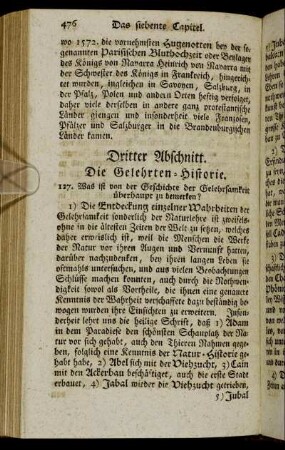 Dritter Abschnitt. Die Gelehrten-Historie.