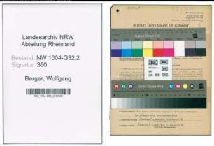 Entnazifizierung Wolfgang Berger , geb. 11.08.1910 (Regierungsrat)