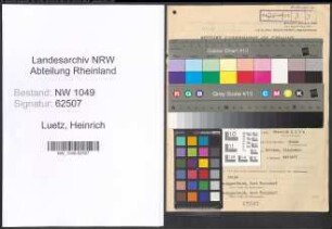 Entnazifizierung Heinrich Luetz , geb. 13.03.1894 (Buchhalter)