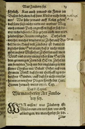 Das II. Capitel. Wie mancherley Art Zauberey sey.