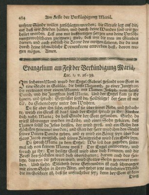 Evangelium am Fest der Verkündigung Mariä, ...
