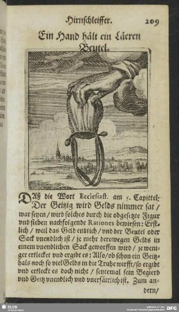 Ein Hand hält ein Läeren Beutel