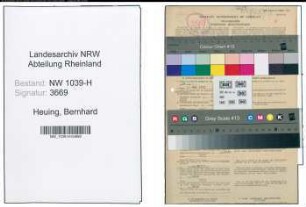 Entnazifizierung Bernhard Heuing , geb. 15.03.1911 (Bankangestellter)