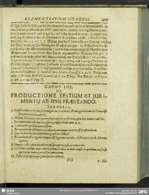 Caput LIIX. De Productione Testium Et Juramento Ab Ipsis Praestando