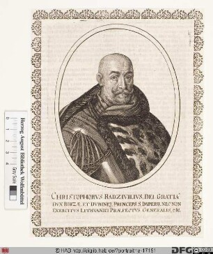 Bildnis Krzysztof Fürst Radziwiłł, Herzog von Bierze u. Dubinka