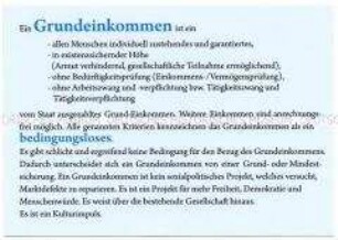 Werbepostkarte zum bedingungslosen Grundeinkommen (BGE)