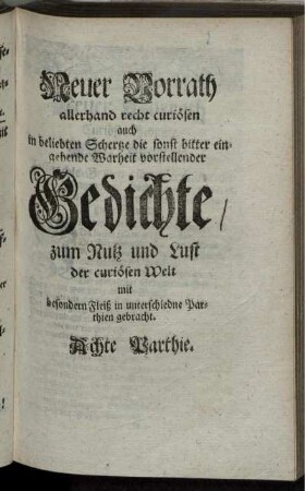 Achte Parthie.