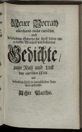 Achte Parthie.
