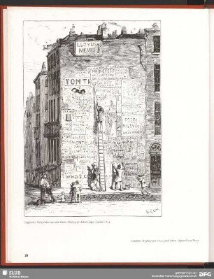 Englischer Holzschnitt aus dem Buch "History Advertising"