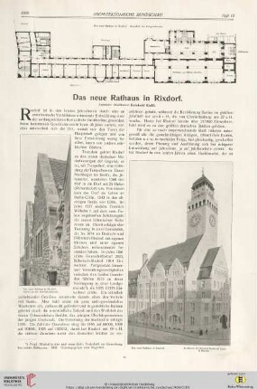 25: Das neue Rathaus in Rixdorf : Architekt: Stadtbaurat Reinhold Kiehl