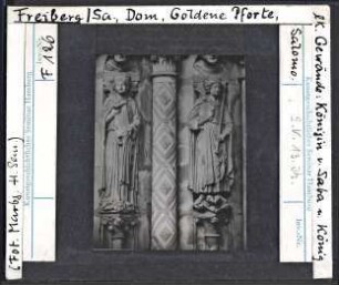 Freiberg (Sachsen), Dom (Marienkirche): Goldene Pforte, Königin v. Saba und König Salomo