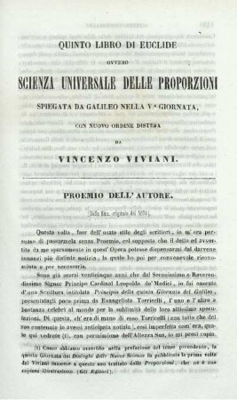 Quinto Libro Di Euclide Ovvero Scienza Universale Delle Proporzioni.