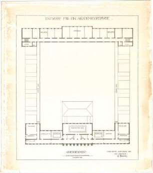 Billing, Hermann; Karlsruhe (Baden-Württemberg); Akademiegebäude - Grundriss OG