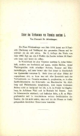 Über das Vorkommen von Veronica montana L.