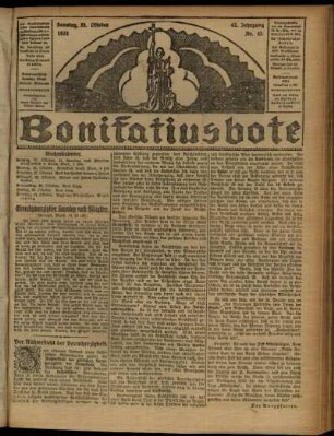 Erste Ausgabe vom Sonntag, den 25. Oktober 1925.