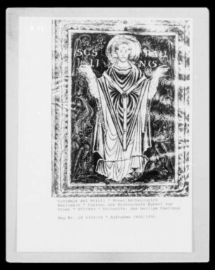 Psalter des Erzbischofs Egbert von Trier — Der heilige Paulinus