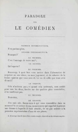 Paradoxe sur le comédien