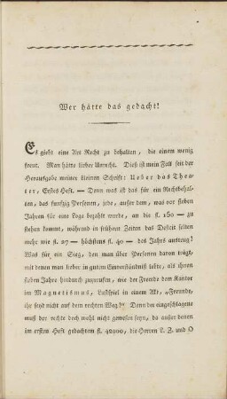 Wer hätte das gedacht!