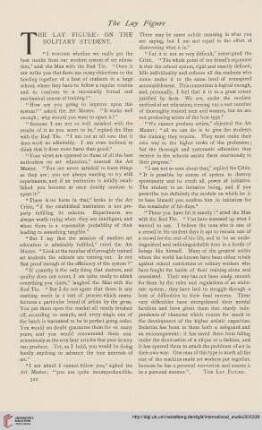 The lay figure: on the solitary student