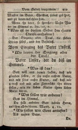 Vom Eingang des Vater Unsers.