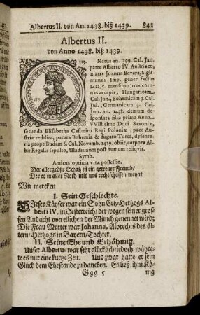 Albertus II. von 1438. biß 1439. - Fridericus III. von Anno 1440. biß 1493.