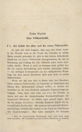 Erstes Kapitel. Das Völkerrecht