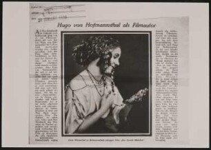 Rollenportrait von Grete Wiesenthal im Film "Das fremde Mädchen"