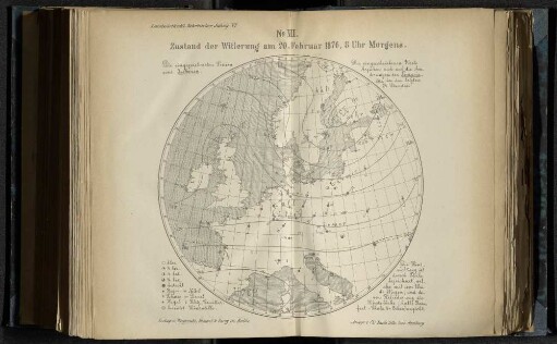 No VII. Zustand der Witterung am 20. Februar 1876, 8 Uhr Morgens