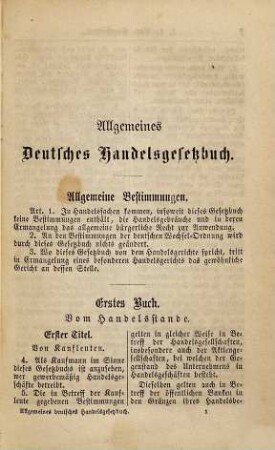 Allgemeines deutsches Handelsgesetzbuch : Nebst dem Einführungsgesetze sowie einem Inhaltsverzeichniß und ausführlichen Sachregister